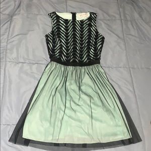 Beautiful sheer and crocheted cocktail dress.